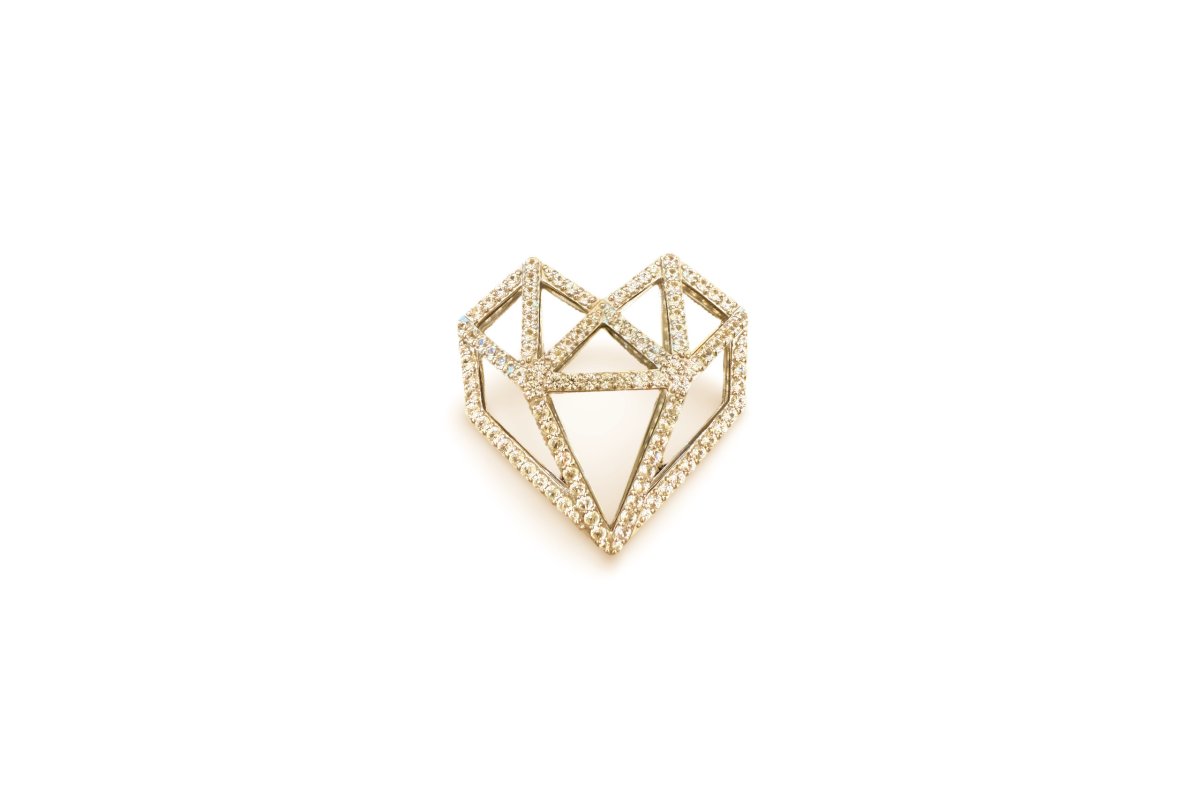 画像1: ORIGAMI HEART pendant top (1)